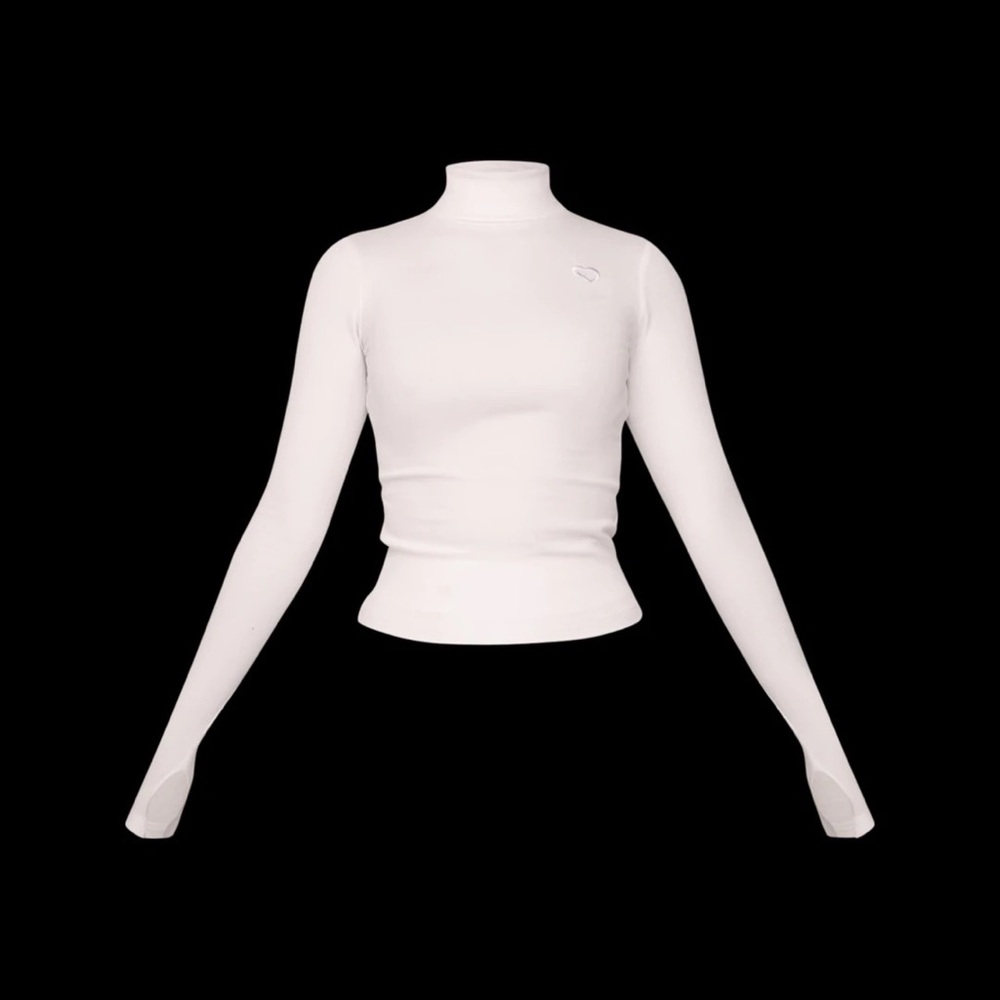 Waydamin WHITE TURTLE NECK TOP